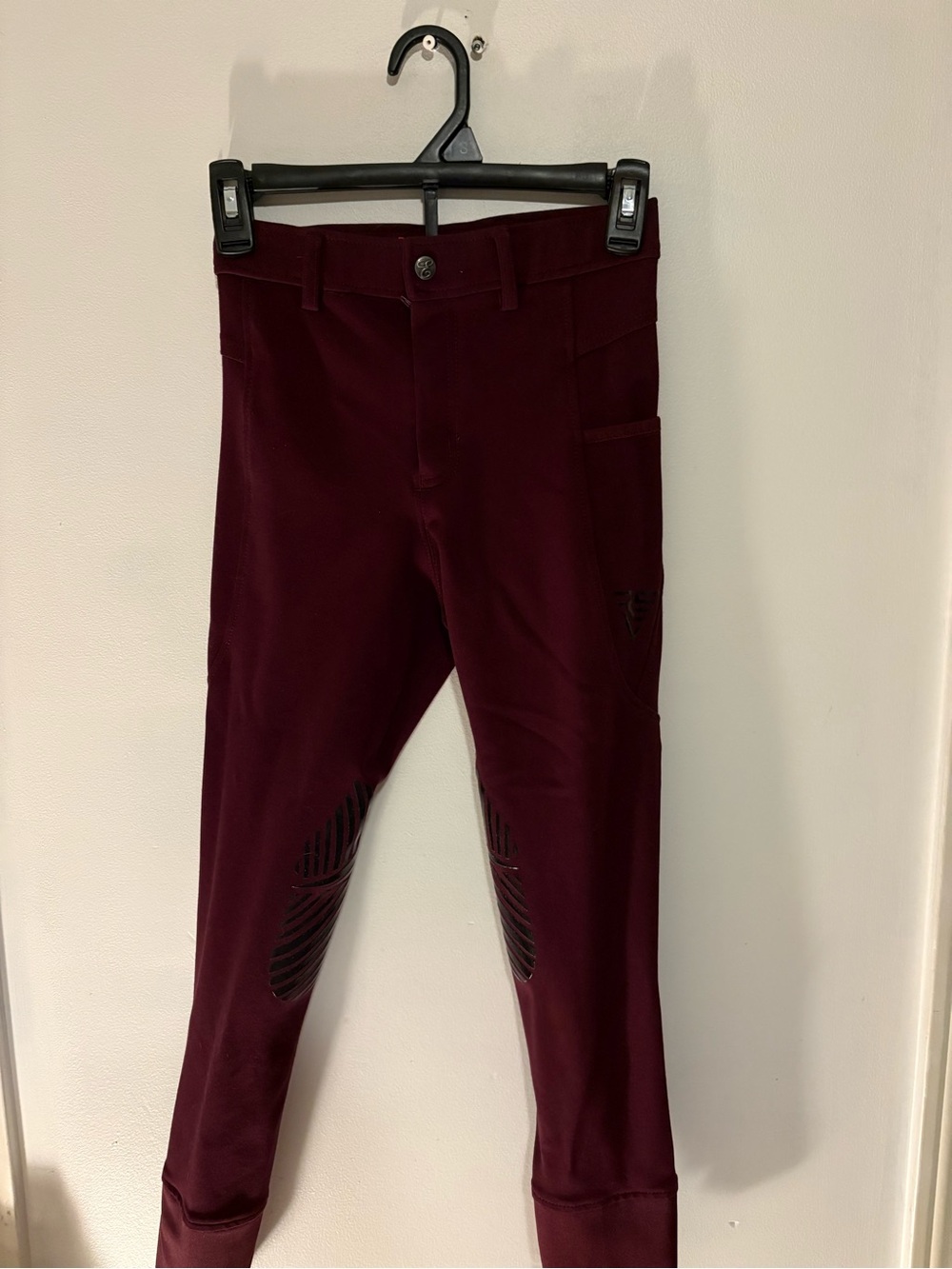 Kids Burgundy Equestrian-Style Breeches
